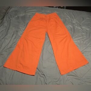Free People NEW Vibrant Orange Wide Leg Trousers